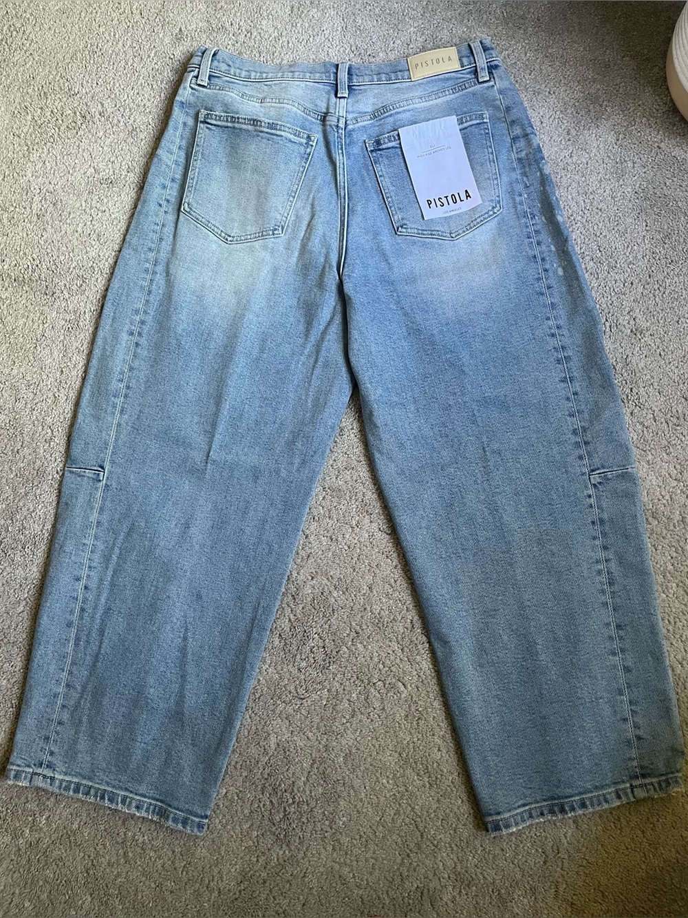 NWT Pistola Eli High Rise Arched Leg Light Wash Denim Jean 31 - Picture 6 of 10